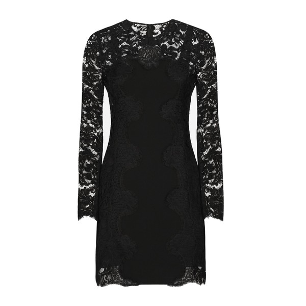 Dolce & Gabbana Short cordonetto lace dress with a jersey insert