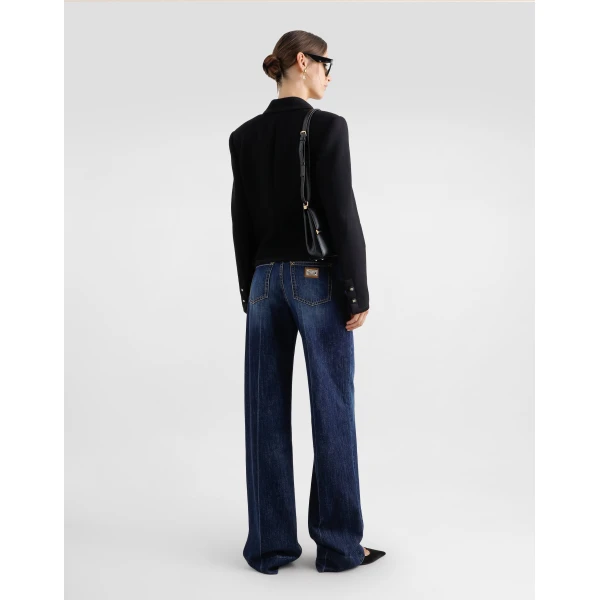 Dolce & Gabbana Short double-breasted wool crepe jacket, view 3