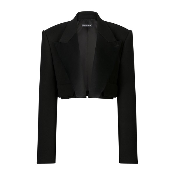 Dolce & Gabbana Short double wool tuxedo jacket
