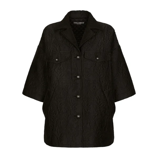 Short floral jacquard cape