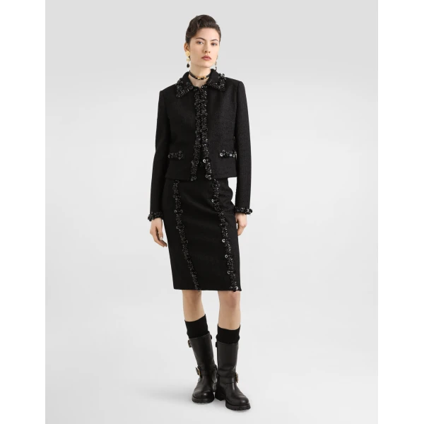 Dolce & Gabbana Short jacket in stretch mat, view 2