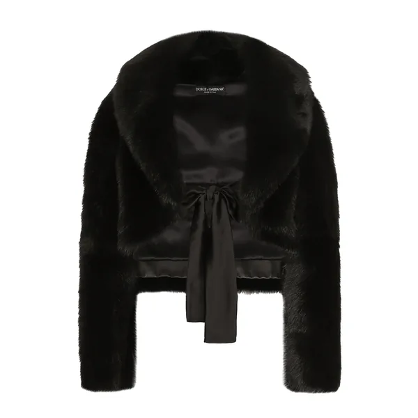 Short lambskin jacket with belt