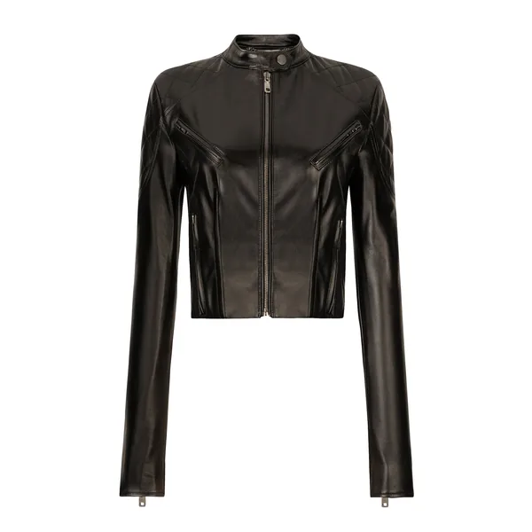 Dolce & Gabbana Short leather biker jacket