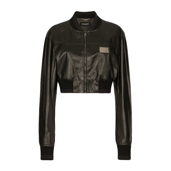 Dolce & Gabbana Short nappa leather bomber jacket with Dolce&Gabbana tag