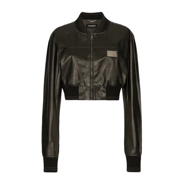 Dolce & Gabbana Short nappa leather bomber jacket with Dolce&Gabbana tag