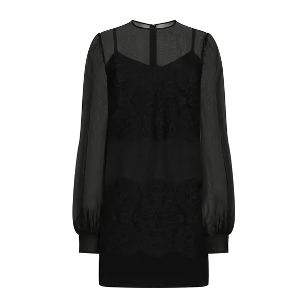 Dolce & Gabbana Short organza dress with lace inlay