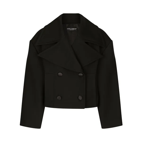 Dolce & Gabbana Short oversize wool gabardine jacket