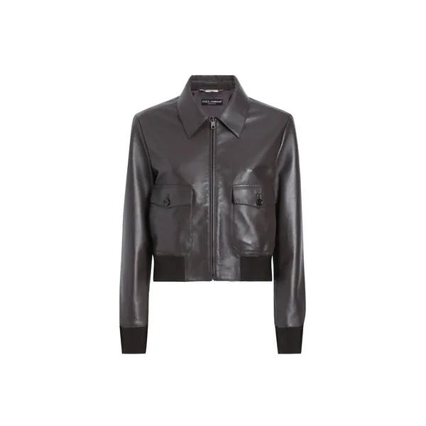 Dolce & Gabbana Short plongé nappa leather jacket