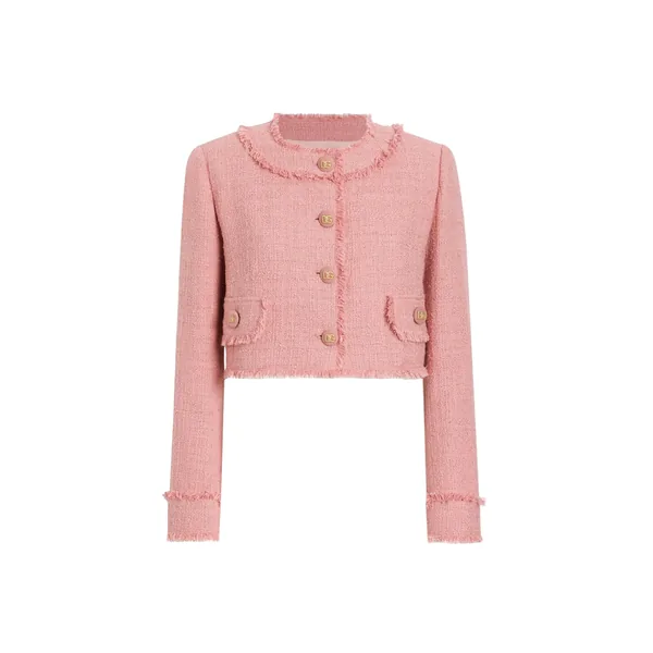 Short raschel tweed jacket