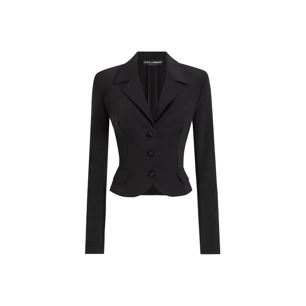 Dolce & Gabbana Short single-breasted technical cady jacket