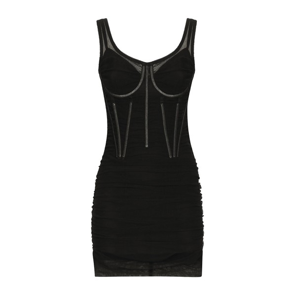 Dolce & Gabbana Short tulle dress with corset details