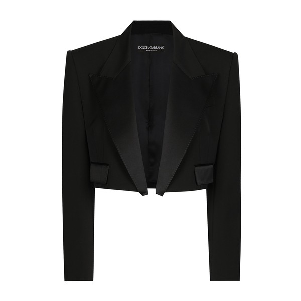 Dolce & Gabbana Short wool gabardine tuxedo jacket