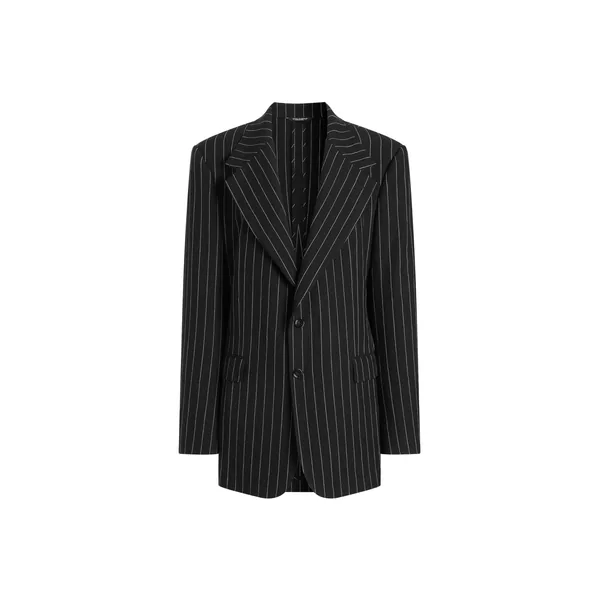 Dolce & Gabbana Sicilia single-breasted pinstripe jacket in wool and linen