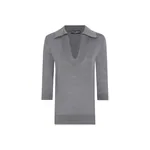 Dolce & Gabbana Silk V-neck polo-shirt with DG logo embroidery Knit