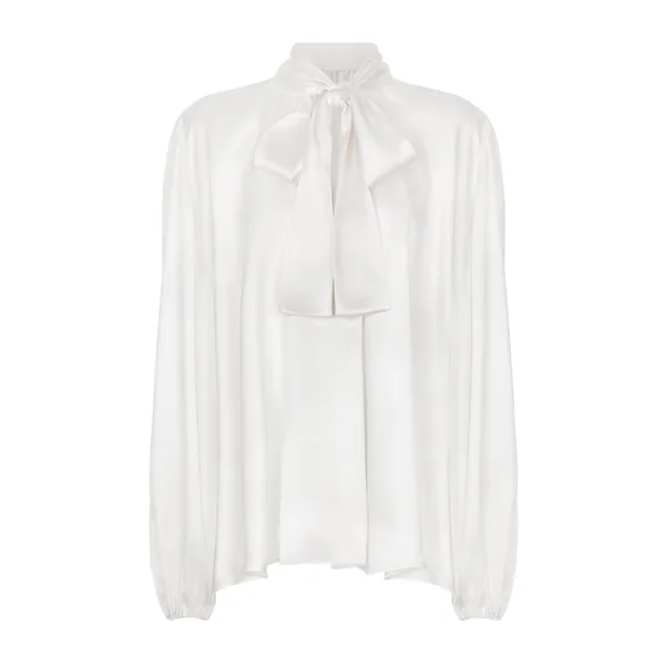 Silk blouse with pussy-bow
