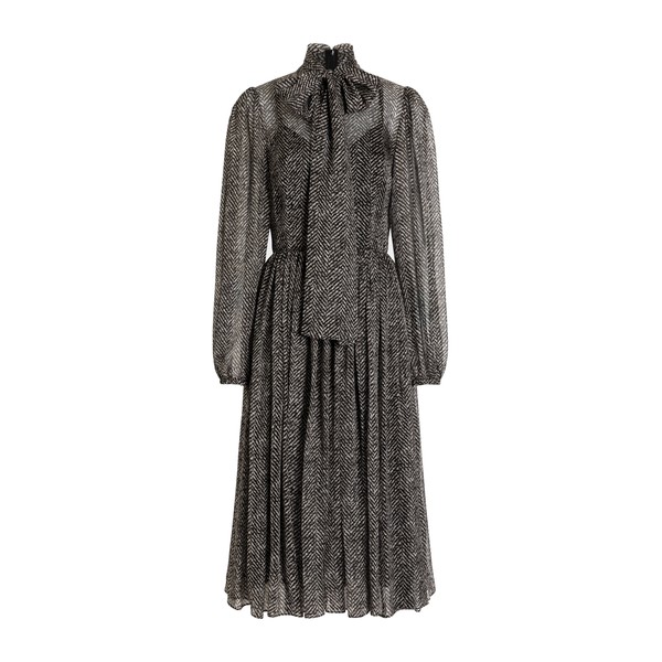 Dolce & Gabbana Silk chiffon dress with chevron print