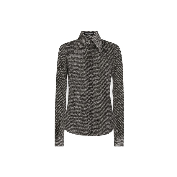 Dolce & Gabbana Silk chiffon shirt with bouclé print