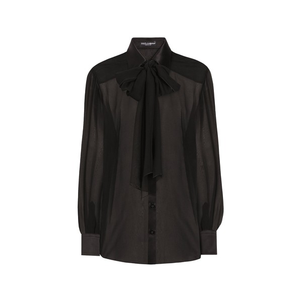 Dolce & Gabbana Silk chiffon shirt with pussy-bow