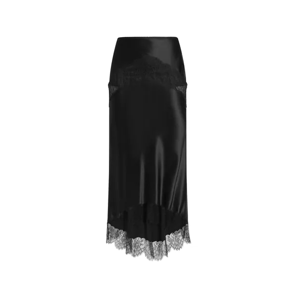 Silk satin skirt