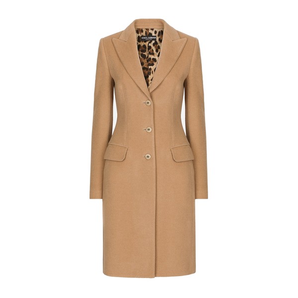 Dolce & Gabbana Single-breasted camel wool coat