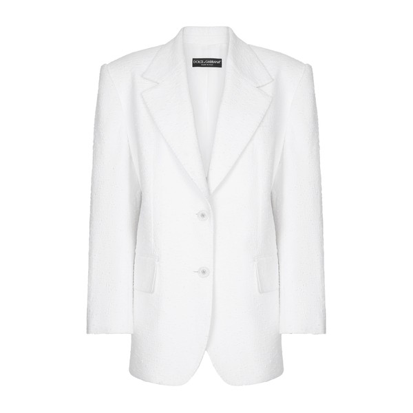 Dolce & Gabbana Single-breasted cotton raschel tweed jacket