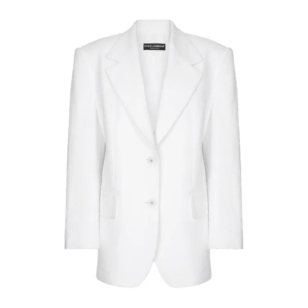 Dolce & Gabbana Single-breasted cotton raschel tweed jacket