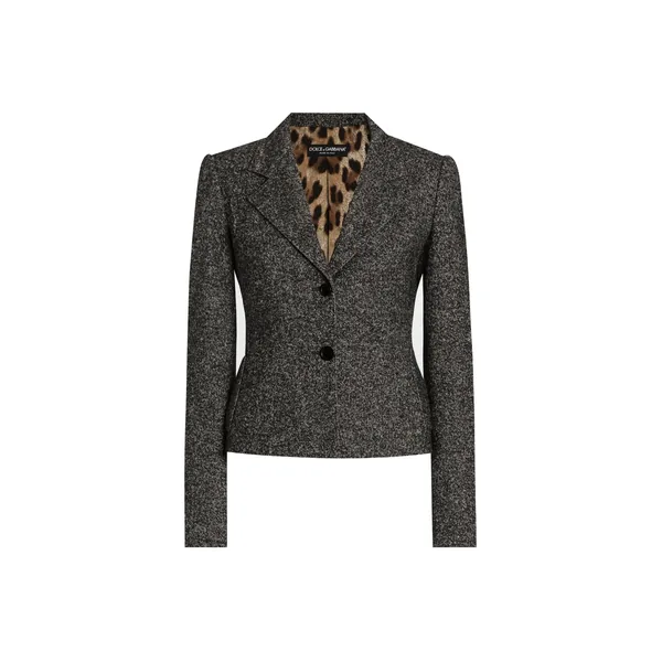 Dolce & Gabbana Single-breasted jacket in dotted wool blend
