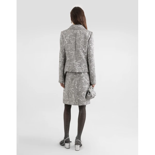 Dolce & Gabbana Single-breasted jacket in floral jacquard, view 3