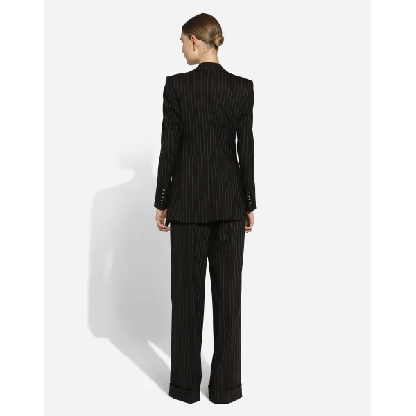Dolce & Gabbana Single-breasted pinstripe wool Turlington jacket, view 3
