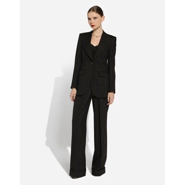 Dolce & Gabbana Single-breasted pinstripe wool Turlington jacket, view 4
