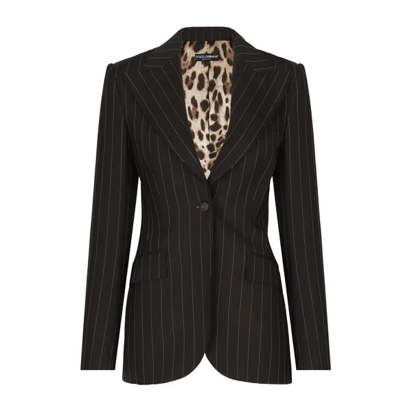Dolce & Gabbana Single-breasted pinstripe wool Turlington jacket