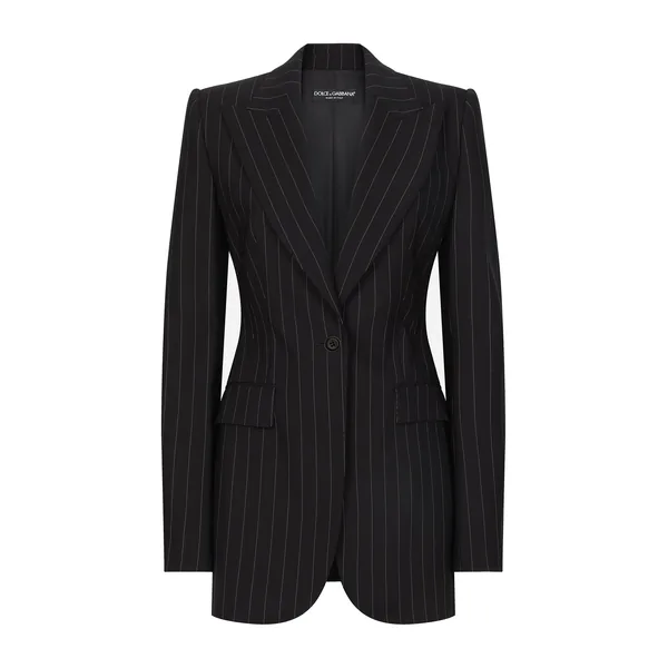Dolce & Gabbana Single-breasted pinstripe wool Turlington jacket