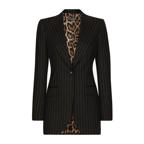 Dolce & Gabbana Single-breasted pinstripe wool Turlington jacket