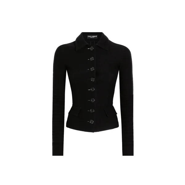 Single-breastedwool cloth jacket