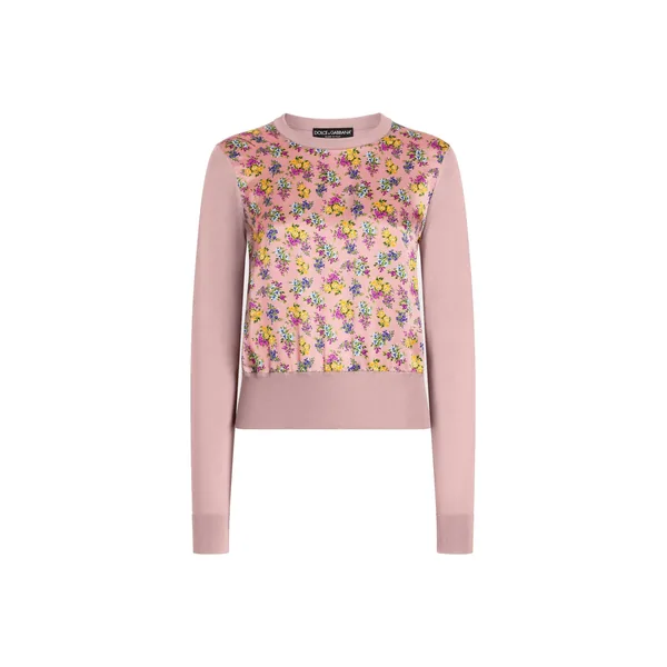 Dolce & Gabbana Small floral-print silk satin pullover Knit