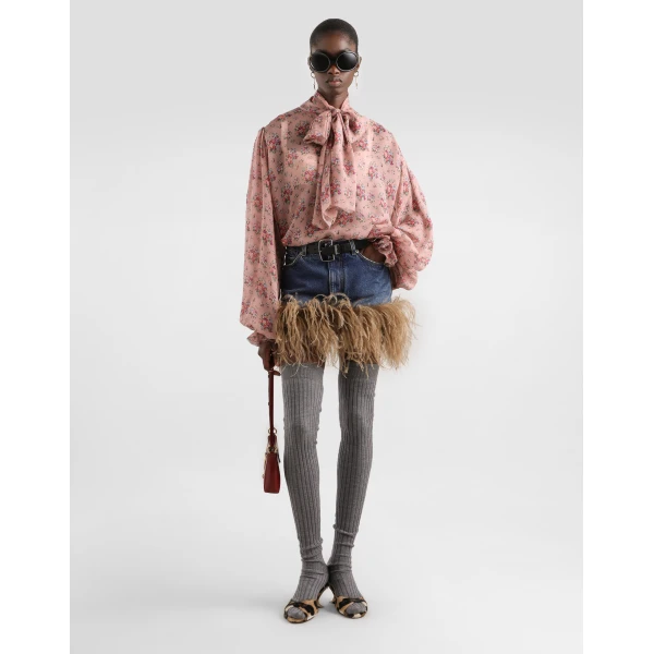 Dolce & Gabbana Small flower bouquets-print chiffon top, view 2