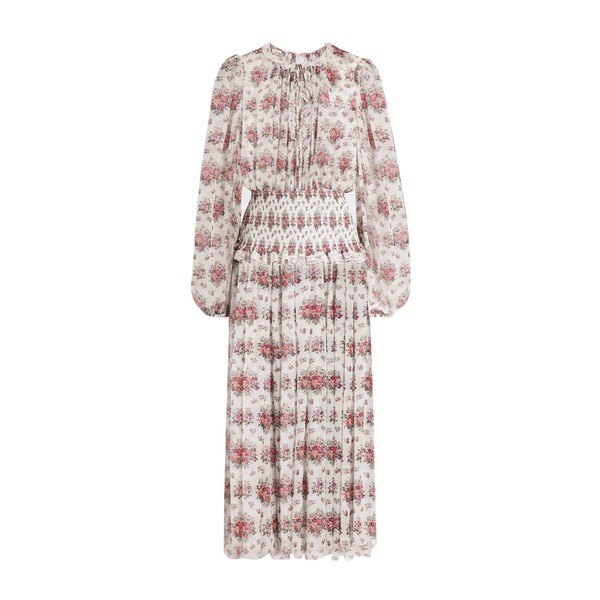 Dolce & Gabbana Small flower bouquets-print long chiffon dress
