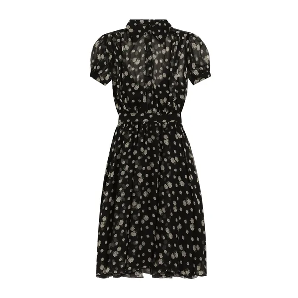 Dolce & Gabbana Small rose and polka dot-print chiffon dress