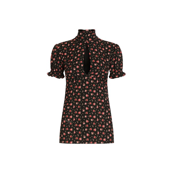 Dolce & Gabbana Small rose-print charmeuse top