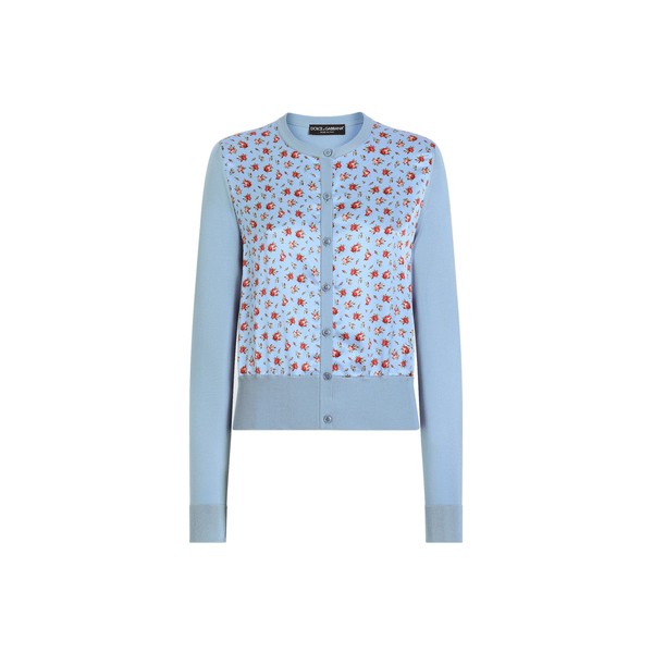 Dolce & Gabbana Small rose-print satin cardigan