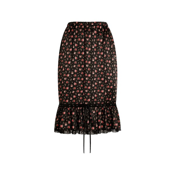 Dolce & Gabbana Small rose-print skirt with flounce
