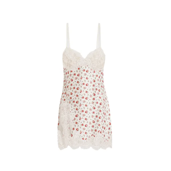 Small rose-print slip dress