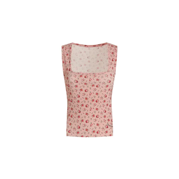 Dolce & Gabbana Small rose-print viscose tank top