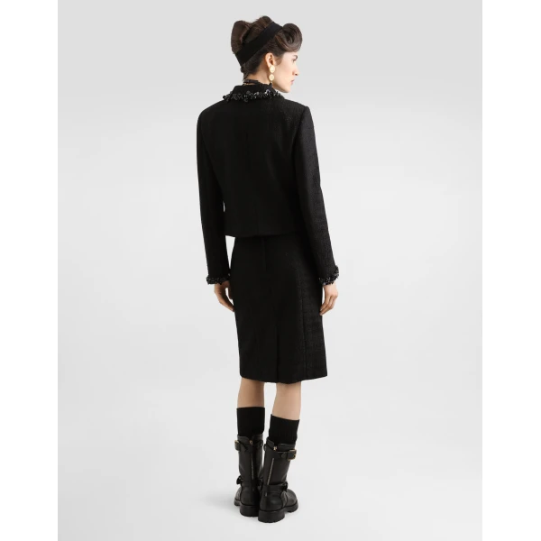 Dolce & Gabbana Stretch mat sheath skirt, view 3