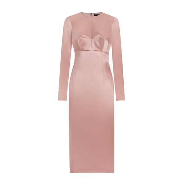 Dolce & Gabbana Stretch satin round-neck calf-length dress