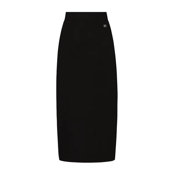 Dolce & Gabbana Stretch viscose knit pencil skirt with DG logo