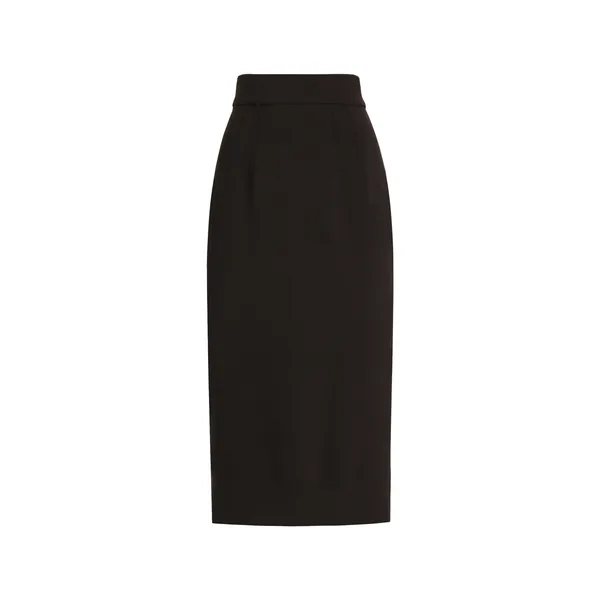 Stretch wool pencil skirt