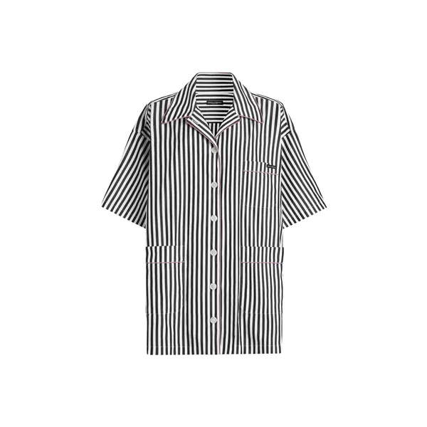 Striped poplin shirt