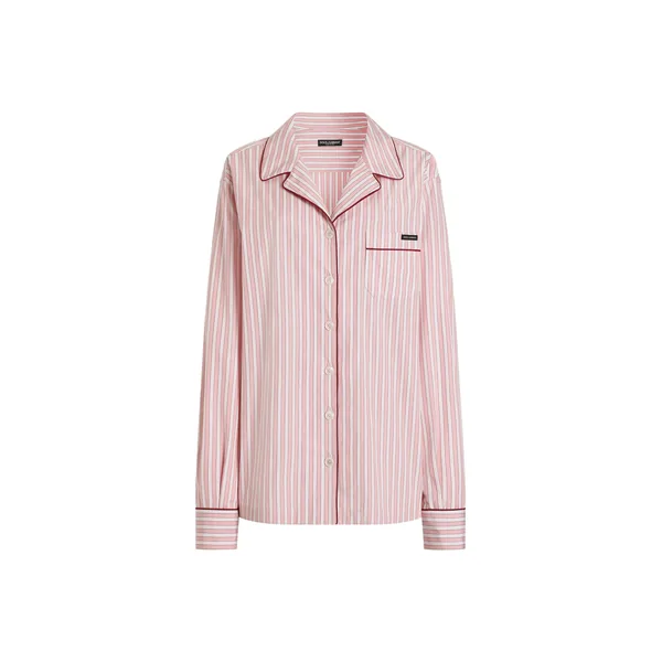 Striped poplin shirt