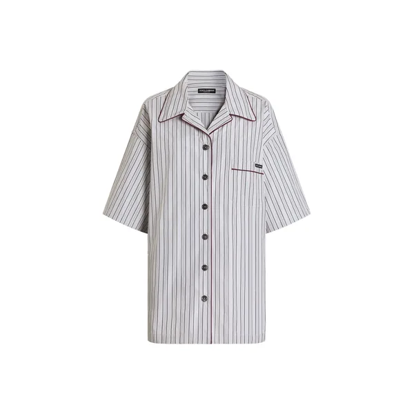 Striped poplin shirt